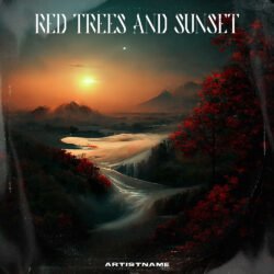 Post Rock Album Cover Art - for Ambient, Dark Ambient Music - style Cinematic Style, Impressionism - in Red, Orange Color