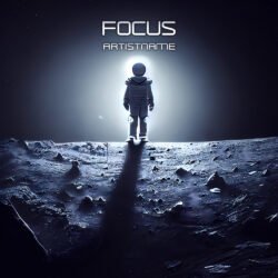 spaceman album cover art - for Ambient, Electronic Music - style Cinematic Style, Photographic - in Blue, Black Color