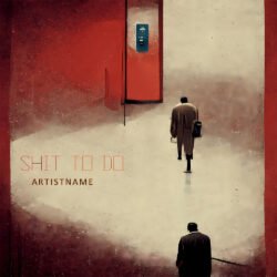 single album cover art - for Alternative Rock, Indie Music - style Conceptual Art, Minimalist - in Red, White Color