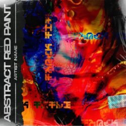 Abstract Red Paint Album Cover Art - for Electronic, Experimental Music - style Abstract, Drip Painting - in Red, Orange Color