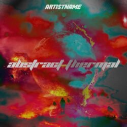 Abstract Thermal Album Cover Art - for Ambient, Dark Ambient Music - style Abstract, Psychedelic Art - in Red, Blue Color
