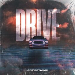 Drive Premade Album Cover Art - for Synth-Pop, Phonk Music - style Cinematic Style, Photographic - in Red, Blue Color