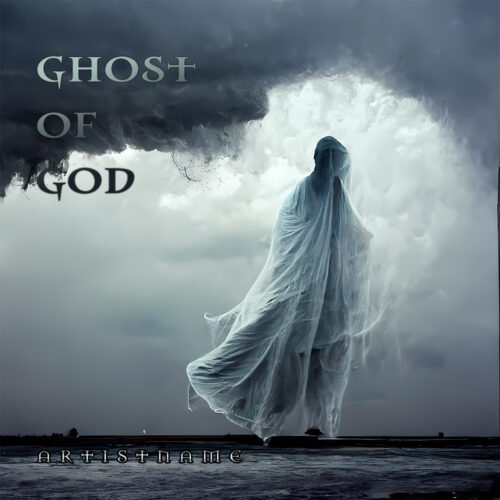 Ghost album cover art - for Ambient, Dark Ambient Music - style Dark Fantasy, Dark Surrealism - in Black, Grey Color