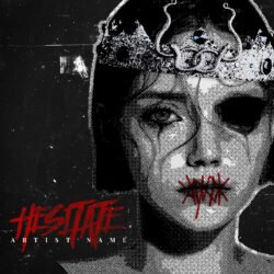 gothic album cover art - for Alternative Metal, Dark Pop Music - style Collage, Dark Surrealism - in Red, Black Color