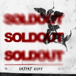 Soldout album cover art - for Alternative Rock, Dark Pop Music - style Collage, Conceptual Art - in Red, Black Color