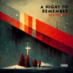 Christmas Cover - for Alternative Rock, Ambient Music - style Abstract, Geometric Art - in Red, Orange Color