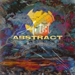 Abstract Foliage Album Cover Art - for Alternative Rock, Ambient Music - style Abstract, Collage - in Blue, Yellow Color