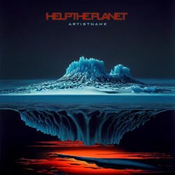 Help The Planet Album Cover Art - for Ambient, Dark Ambient Music - style Cinematic Style, Conceptual Art - in Red, Blue Color