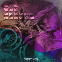 Old Clocks Album Cover Art - for Alternative Rock, Indie Rock Music - style Collage, Double Exposure - in Purple, Pink Color