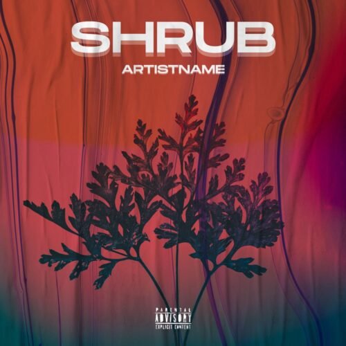 Shrub Album Cover Art - for Alternative Rock, Ambient Music - style Collage, Conceptual Art - in Red, Orange Color