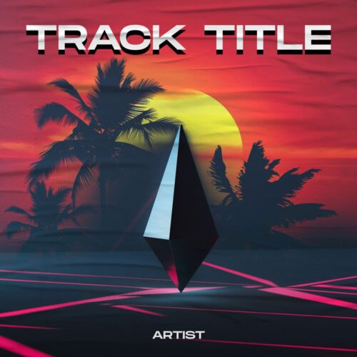 Tropical Gem - Premade Album Cover Art - Sci-Fi, Cyberpunk, Futuristic Style - in Red & Blue - for Synthwave, Cyberpunk, Electronic Music - featuring Cyborg, Robot