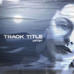 Desert Spirit premade album cover art - for Ambient, Dark Ambient Music - style Conceptual Art, Double Exposure - in Blue, Grey Color
