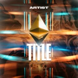 Ether premade album cover art - for Ambient, Bass Music Music - style Abstract, Futuristic Style - in Blue, Orange Color