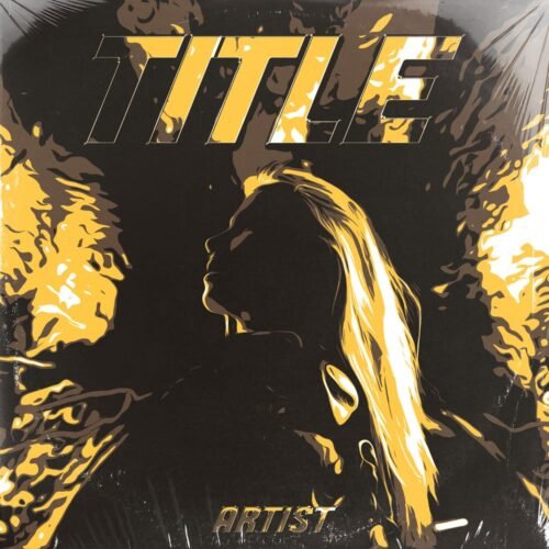 Grunge premade album cover art - for Alternative Rock, Grunge Music - style Collage, Illustrated - in Yellow, Black Color