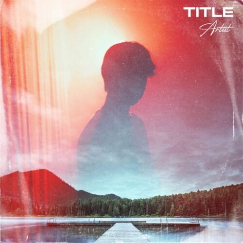 Lake Shadow premade album cover art - for Indie Rock, Alternative Rock Music - style Double Exposure, Cinematic Style - in Red, Orange Color