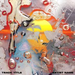 Metal Sunset premade album cover art - for Alternative Metal, Chillwave Music - style Acid Graphics, Abstract - in Red, Orange Color