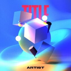 Objects premade album cover art - for Ambient, Chillout Music - style Abstract, Geometric Art - in Blue, Purple Color