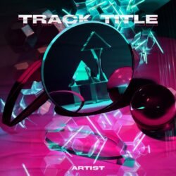 Pink mirrors premade album cover art - for Synth-Pop, Electronic Music - style Cyberpunk, Futuristic Style - in Pink, Blue Color