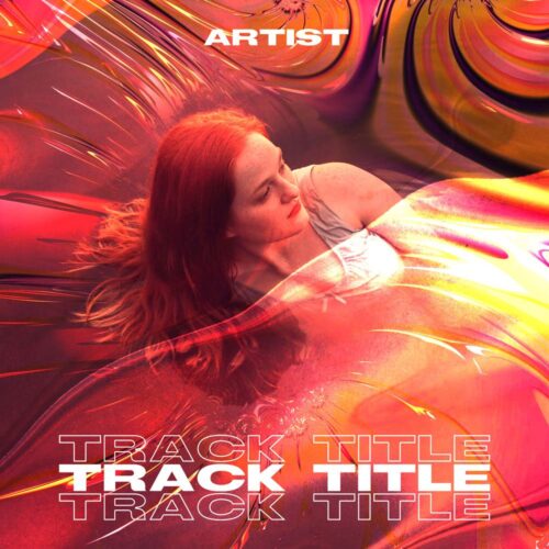 Pink Princess - Premade Album Cover Art - Vintage, Retro Style - in Red & Orange - for Synthwave, Cyberpunk, Electronic Music - (Trippy, Energetic Vibe)