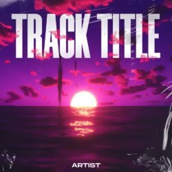Purple Sunset premade album cover art - for Chillwave, Ambient Music - style Cinematic Style, Retrowave - in Purple, Pink Color