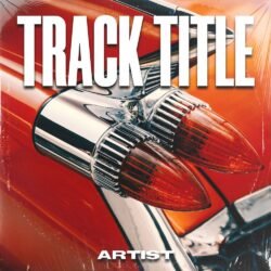 Retro ride premade album cover art - for Rock & Roll, Rock Music - style Retro, Vintage Style - in Red, Orange Color