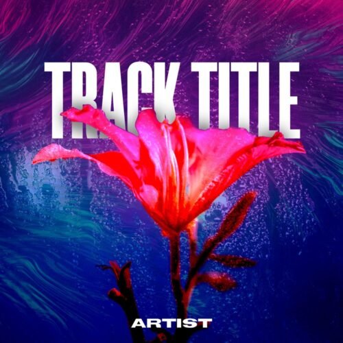Simple Flower premade album cover art - for Ambient Pop, Art Pop Music - style Abstract, Collage - in Red, Pink Color