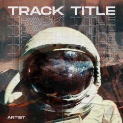 Space Portrait premade album cover art - for Ambient, Alternative Rock Music - style Collage, Double Exposure - in Brown, Cream Color