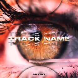 Clear vision premade album cover art - for Electronic, Techno Music - style Glitch Art, Conceptual Art - in Red, Orange Color