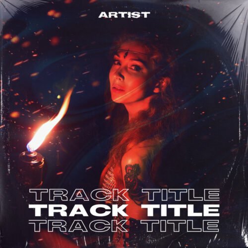Dark quest premade album cover art - for Dark Pop, Alternative Rock Music - style Dark Fantasy, Photographic - in Red, Orange Color
