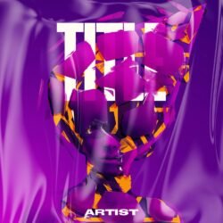 Pieces premade album cover art - for Electronic, Synth-Pop Music - style Abstract, Surrealist - in Purple, Pink Color
