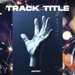 Marble hand premade album cover art - for Ambient, Alternative Rock Music - style Conceptual Art, Dark Surrealism - in Blue, White Color