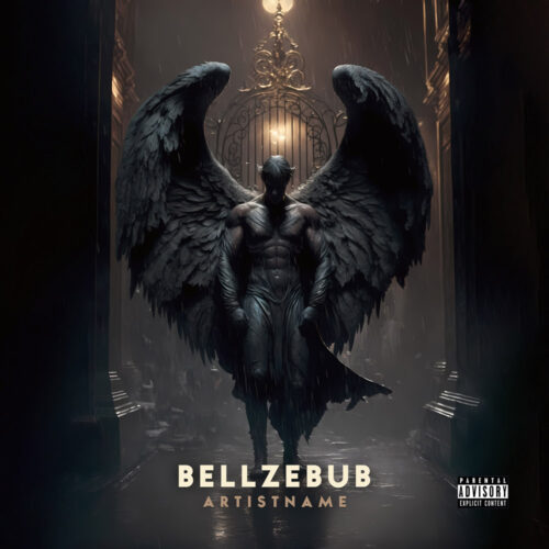 Beelzebub - Premade Album Cover Art - in Black & Grey - for Dark Ambient, Witch House, Coldwave Music - (Gloomy, Eerie Vibe)