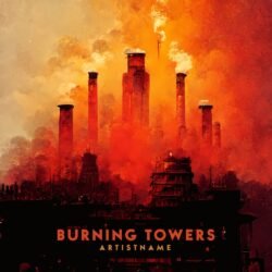 Burning Towers Premade Album Cover Art