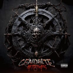 Cenobite premade album cover art - for Death Metal, Black Metal Music - style Dark Fantasy, Gothic Art - in Black, Grey Color