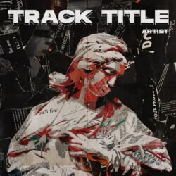 collage premade album cover art - for Alternative Hip-Hop, Indie Rock Music - style Collage, Modern Art - in Red, Black Color