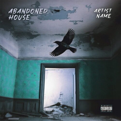 Abandoned House premade album cover art - for Doom Metal, Post-Rock Music - style Photographic, Realism - in Green, Grey Color