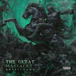 The Great Massacre Premade Album Cover Art - For Death Metal, Black Metal Music - Digital Painting, Dark Fantasy Style - In Green, Black Color