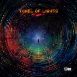 Tunnel of Lights premade album cover art - for Ambient, Dark Ambient Music - style Abstract, Cinematic Style - in Blue, Red Color