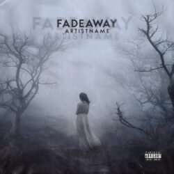 Fadeaway premade album cover art - for Dark Ambient, Dark Folk Music - style Dark Fantasy, Dark Surrealism - in Black, Grey Color
