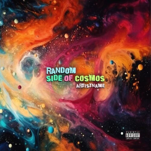 Random Side Of Cosmos premade album cover art - for Ambient, Electronic Music - style Abstract, Surrealist - in Red, Orange Color
