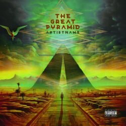 The Great Pyramid premade album cover art - for Ambient, Electronic Music - style Conceptual Art, Surrealist - in Green, Yellow Color
