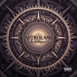 Astrolabe premade album cover art - for Ambient, Classical Music - style Conceptual Art, Dark Fantasy - in Black, Brown Color