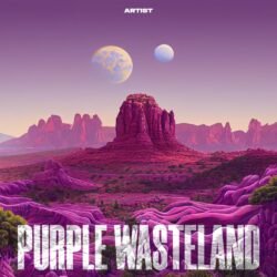 Purple Westland premade album cover art - for Ambient, Chillout Music - style Photographic, Surrealist - in Purple, Blue Color
