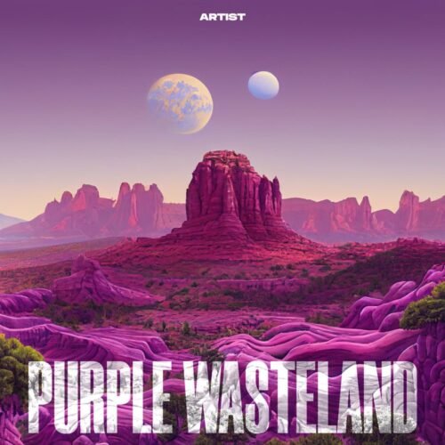 Purple Westland premade album cover art - for Ambient, Chillout Music - style Photographic, Surrealist - in Purple, Blue Color