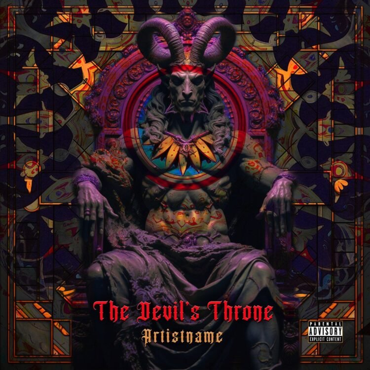 The Devil'S Throne Black Metal Premade Album Cover Art