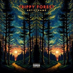 Trippy Forest Premade Album Cover Art