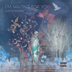 I'M Waiting For You Album Cover For Sale - For Ambient, Dream Pop Music - Style Collage, Conceptual Art - In Blue, Red Color