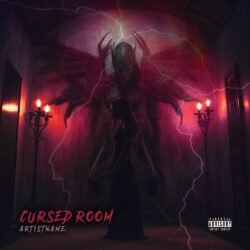 Cursed room exclusive digital artwork for sale - for Dark Ambient, Black Metal Music - style Dark Fantasy, Dark Surrealism - in Red, Black Color