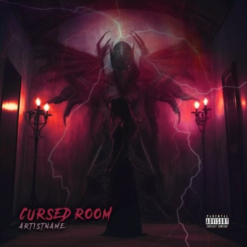 Cursed room exclusive digital artwork for sale - for Dark Ambient, Black Metal Music - style Dark Fantasy, Dark Surrealism - in Red, Black Color