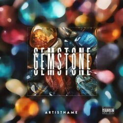 Gemstone exclusive premade album cover art - for Electronic, Ambient Music - style Photographic, Cinematic Style - in Blue, Orange Color